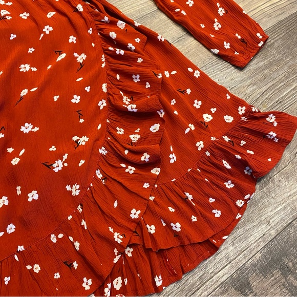 Billabong ♥️ Lovin You Ruffle Floral Wrap Mini Dress - Picture 9 of 16